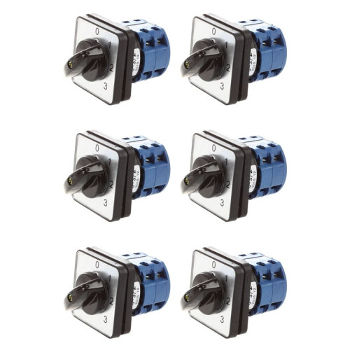 6X 660V 20A 6 Terminals 4 Positions Rotary Cam Changeover