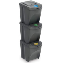 DANIEL JAMES Housewares 3 x 25L Recycle Bins Food Stackable Waste