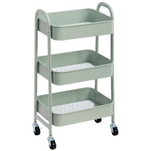 DOEWORKS Storage Trolley on Wheels 3-Tier Metal Storage Cart Rolling Kitchen Trolley Beauty Trolleys Craft Trolleys Utility Cart for Room Bathroom Of