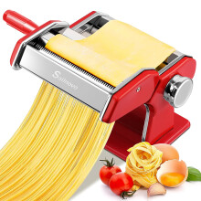 Sailnovo 3-in-1 Stainless Steel Pasta Machine - 9 Adjustable Thickness Settings, 2 Width Cutters, 180 Aluminium Alloy Pasta Roller, Pasta Maker for F