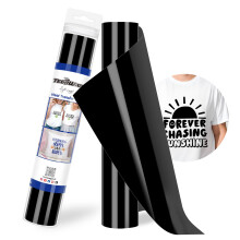 TECKWRAP Heat Transfer Vinyl Black - 30.5 cm x 305 cm Black Iron On Vi