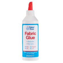 Baker Ross FX812 Fabric Glue - 1 Bottle, 250ml, Water Based, Washable, Dries Clear, Textile Adhesive