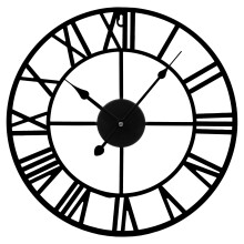 ZENO Large Wall Clock | Large Kitchen Clock | Skeleton Clocks | Wall Mounted Black Clocks with Roman Numerals Great for Bedroom, Kitchen, Home, Indoo