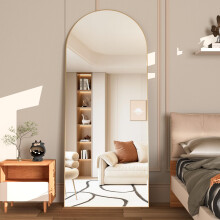NEUWEABY Arched Floor Mirror 165x60cm Gold Arch Full Length Mirror with Stand, Large Wall Full Body Standing Hanging or Leaning Against Wall for