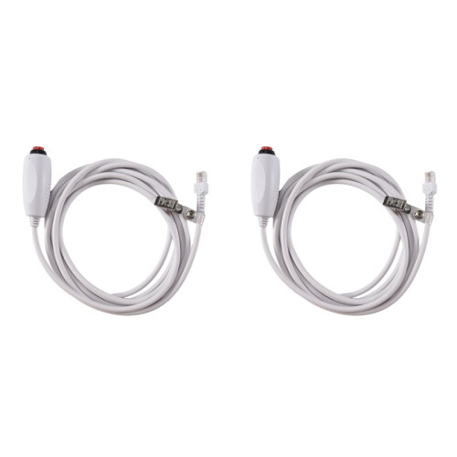 2X Nurse Caller Cable 6P4C Nurse Call Device Emergency Call Universal Replacement Cable 3 Meters with Push Button