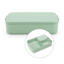 Brabantia - Make & Take Lunch Box Bento (2L) - Removable Compartments for Food Separation - Lid with Clips - Suitable for Freezer - Dishwasher & Micr