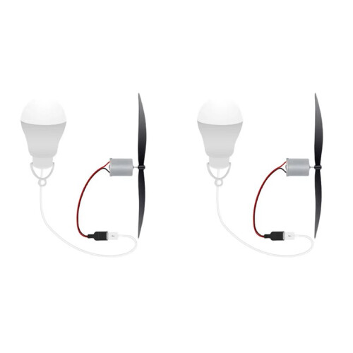 2X Generator Wind Propeller USB Light Bulb 18cm Propeller Length for Wind Power Generation Teaching Experiment