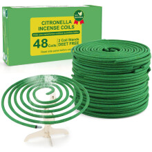 Citronella Incense Coils Outdoor Patio - Each Coil Could Last for 5-7 Hours,Suitable For BackYards Camping Citronella Natural Refreshing Incense Burn
