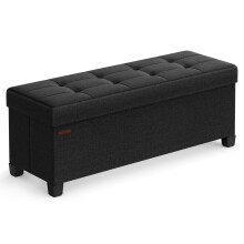 SONGMICS Storage Ottoman Bench - Foldable Ottoman Foot Rest with Legs