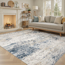 DMOYEST Washable Rugs Living Room 200x300cm - Large Abstract Neutral Modern Soft Non Slip Low Pile Kid Pet Friendly Carpet for Bedroom Dining Home