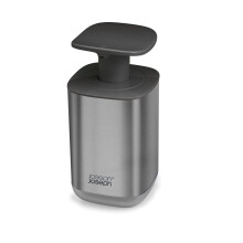 Joseph Joseph Hygienic Easy-Push Soap Dispenser with Wide Pump, Stainless Steel,