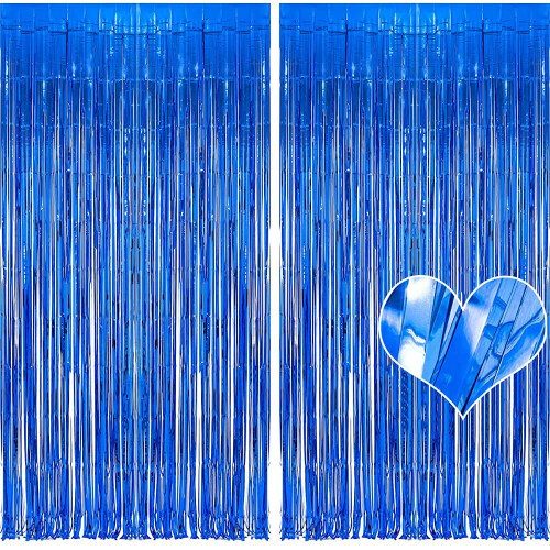 2 Pack Foil Fringe Curtain 3ft x 6.5ft