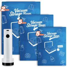 12 Pcs Vacuum Storage Bags for Clothes with Cordless Vacuum Pump