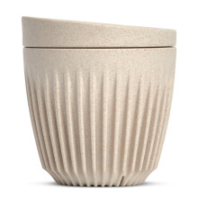 HUSKEE Coffee Cups with Lids - Reusable Coffee Cup with Unique Fins for Espresso, Cappuccino, Americano, Mocha - Insulated & Portable Latte Cups Made