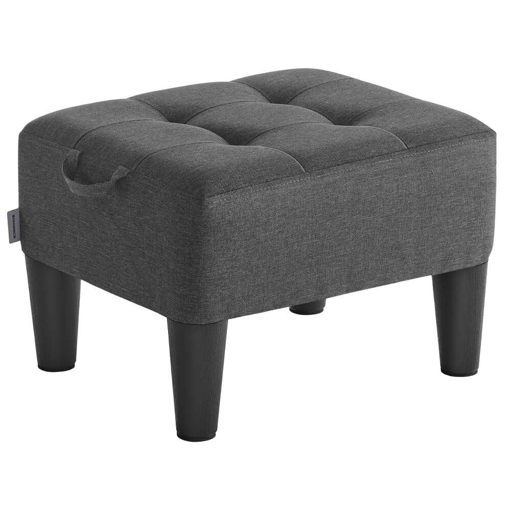 Photos - Other Furniture Songmics Ottoman - Footstool - Linen-Look Fabric Seat with Thick Cushi 