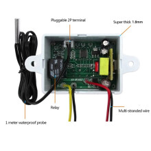 4X Xh-W3002 220V Contrôleur de Température Led Numérique 10A Sonde de Commutateur de Commande de Thermostat avec Capteur Étanche W3002