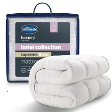 Silentnight Hotel Collection Supreme Mattress Topper - 10cm Thick Deep for Comfort - Filled with Finest Fibres to Rejuvenate Your Bed - Soft Quilted