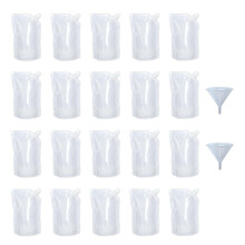 Yukiyi 20pcs 500ml Refillable Clear Drink Pouches for Festivals