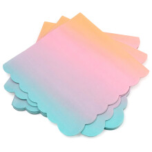 PARTY GO 25 Pcs 13" Rainbow Paper Napkins Party Supplies Pack for Graduation Holiday Wedding Birthday Party Decorations