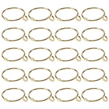 100 Pcs Openable Gold Curtain Rings Open and Close Metal Rustproof Drapery Loops with Eyelet for Hook Pins (1.5 Inch)