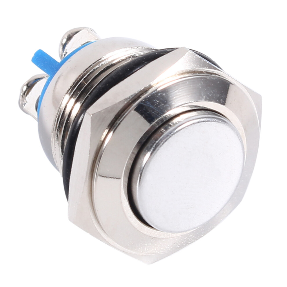 Momentary Push Button Switch 12V 16Mm Waterproof Silver 7293282197879