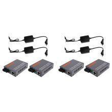 2X Gigabit Fiber Optical Media Converter HTB-GS-03AB 1000Mbps Single Mode Single Fiber External Power Supply EU PLUG