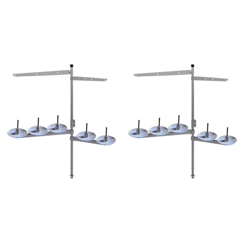 2X Industrial Metal Sewing Machine 5 Spool Thread Stand Holder with Heavy Duty Plastic Base
