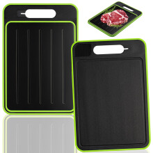 4 in 1 Defrosting Board, Plastic Thaw Cutting Boards, Miracle Melt Defrost Tray for Kitchen Chopping Meat Food (L, 14.4x9.8 inches)