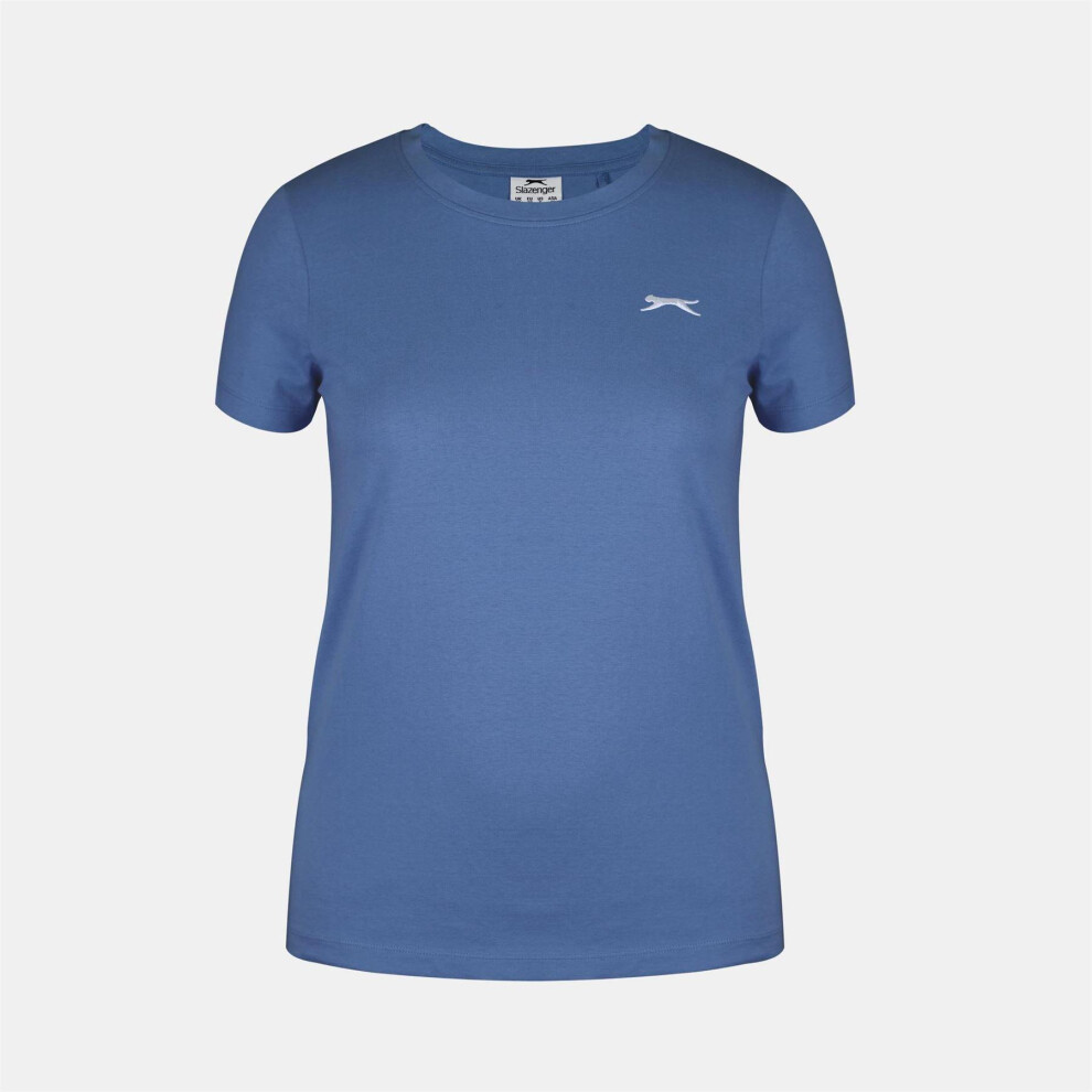 Slazenger (18 Uk, ) Womens/Ladies Plain Crew Neck Fitted T-Shirt Blue