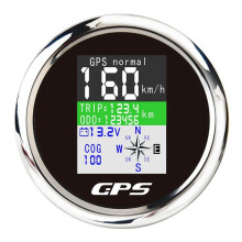 Velocímetro GPS para Carro, , Marinho, Digital, com Antena GPS, para Iate A Motor, Tela TFT, Odômetro À Prova D'Água, Preto e Prata