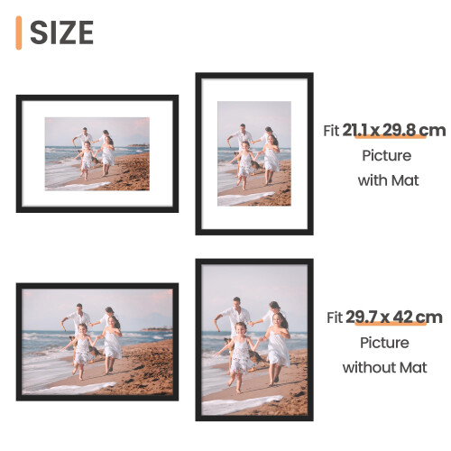 upsimples 3 Pack A3 Frame, Picture Frames, Versatile Photo Frame, Black A3 2