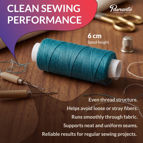 Sewing Thread 200m Strong Polyester, Black - Pasmanta 2