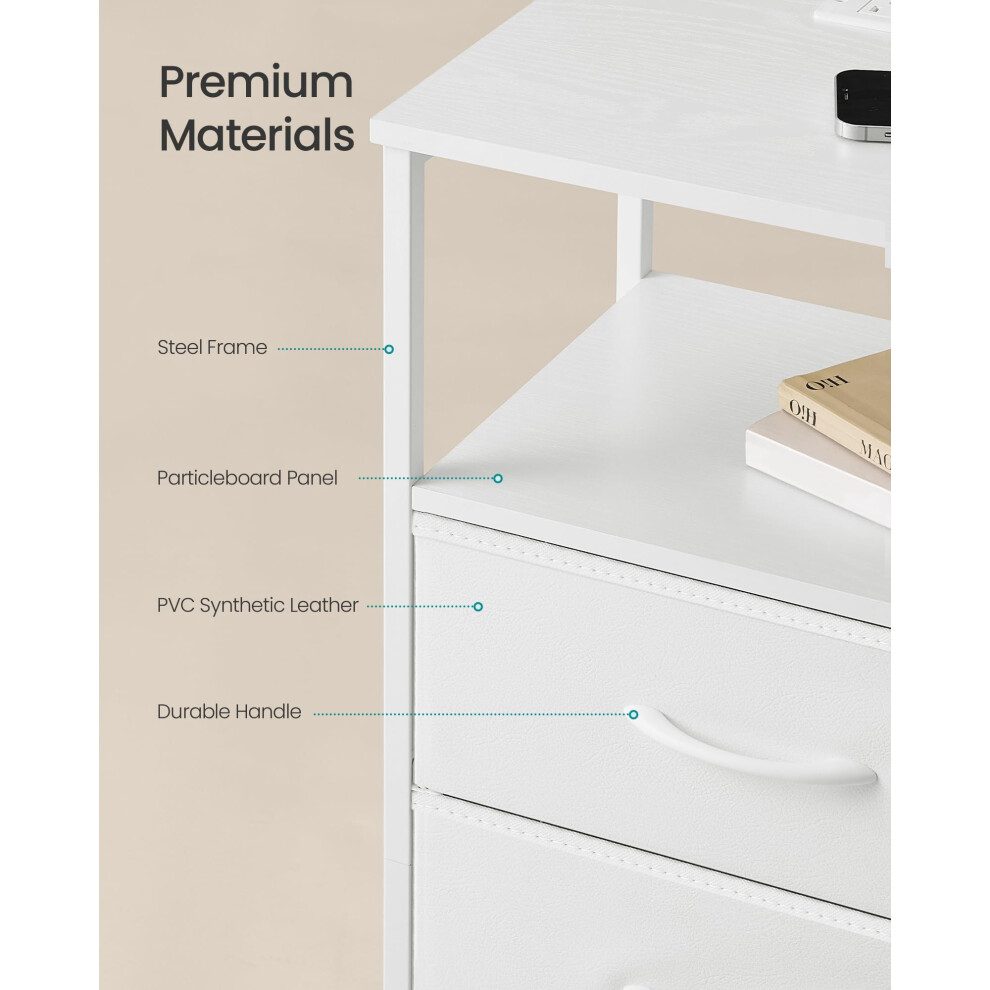 Songmics Bellah Collection - Bedside Table With Charging Station
