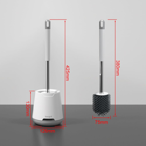 Ibergrif Silicone Toilet Brushes & Holders, Quick Drying, Deep Cleaning 2