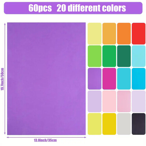 60 Coloured Tissue Paper for Wrapping Gifts 1