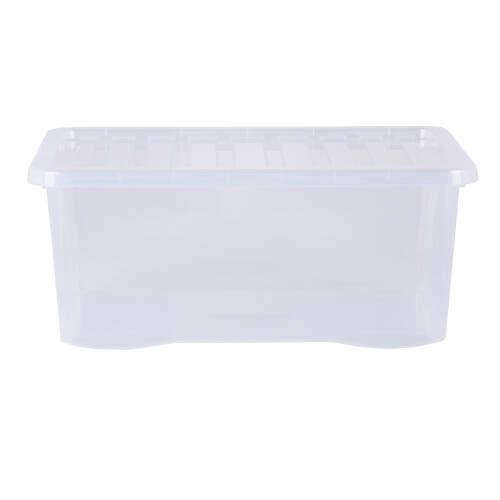 Wham Wham Crystal 5 x 45L Stackable Plastic Storage Boxes with Lids | Ideal for Home, 2