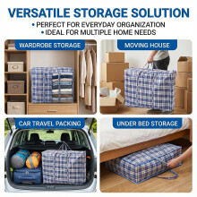 DrySmart 5 Pack Jumbo Storage Bags with Zips (80cmX60cmX28cm) – Durable, Waterproof, Reusable Laundry Bags for Clothes, Wardrobe, Laundry Organizati