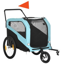 2-in-1 koiran polkupyörän peräkärry heijastimilla, koirille jopa 30 kg