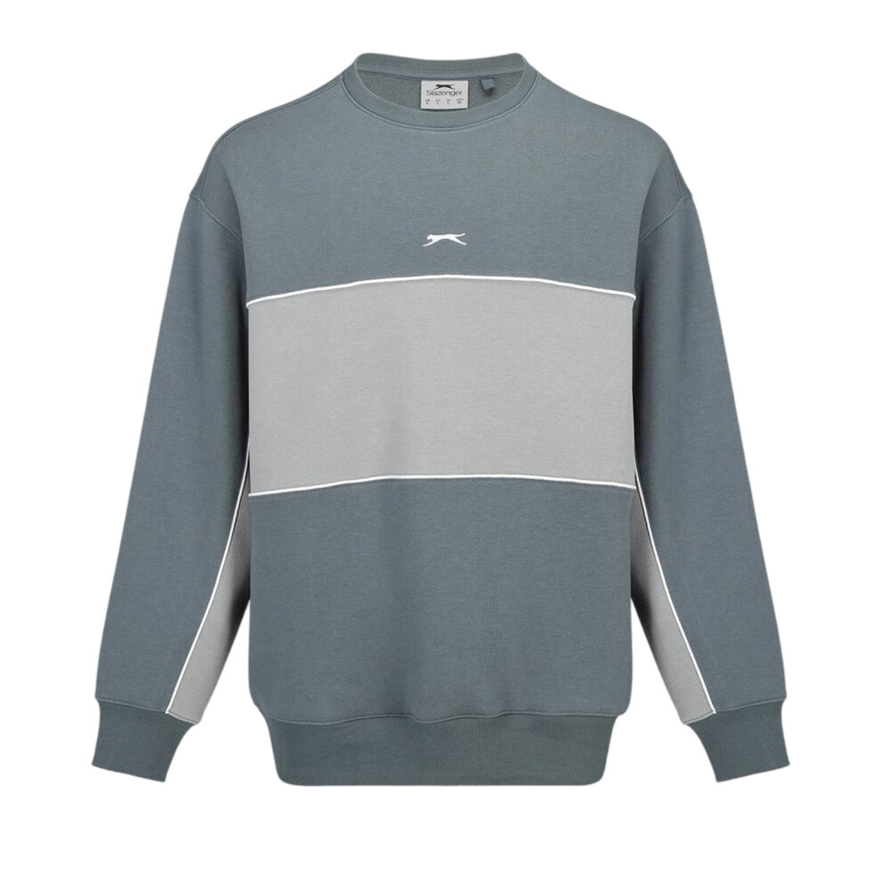 Slazenger (S, Slate/Grey) Mens Fleece Crew Neck Sweatshirt Grey