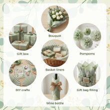 woric 60 Sheets Green Tissue Paper for Gift Bags, 14 * 20in Sage Green Botanical
