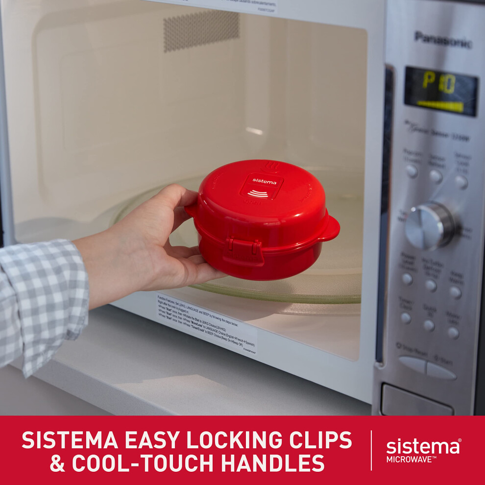 Photos - Other Tableware Sistema Easy Eggs Microwave Egg Cooker | 270 ml | Egg Poacher with Steam Release Vent | BPA-Free | Red | 1 Count 