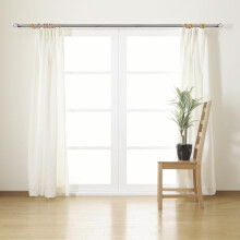 Harrms Curtain Poles Silver, Crystal Finial Curtain Rod for Voile/Sheer Curtains (16mm), 76-158cm, Adjustable Bay Window Pole Stainless Steel with He