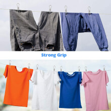 Fabsome Clothes Pegs Chip Clips Pack of 40, Long-lasting Strong-Grip Metal Laundry Clips for Washing Line, Snack Bags, Washcloth, Pictures, Paper at