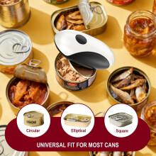 Rechargeable Electric Can Opener, One-Touch Automatic Tin Opener with Smooth Edge Cutting and Lid Remover, 360 Electric Can Openers for Any Size,Eas