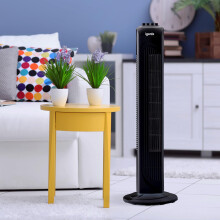 Igenix DF0030BL Oscillating Tower Fan, 30 Inch, 3 Speed Settings, 2 Hour Timer with Auto Shut Off, Black