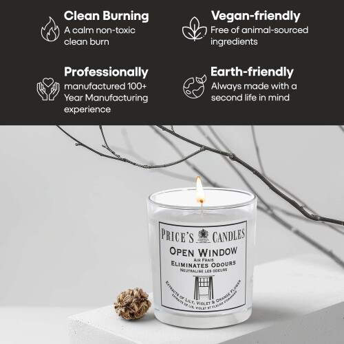 Price's - Open Window Jar Candle - Odour Eliminating Candle 1