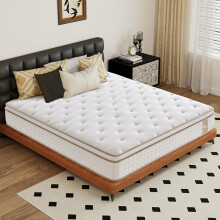 slily 12 Inch 4ft6 Double Mattress, Double Size Mattresses Memory Foam Pocket Sprung, 7-Zone Orthpaedic Mattress for Pressure Relief, Hybrid Mattress