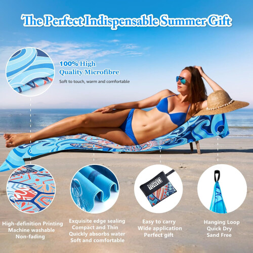 Large Microfibre Beach Towel for Adult 2