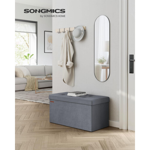 Songmics SONGMICS Storage Ottoman - Foldable Small Ottoman Foot Rest 1