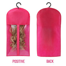 9PCS Hair Extension Holder Wig Storage for Multiple Wigs Holder Wig Bags with Hanger Hair Extension Storage Rose Red